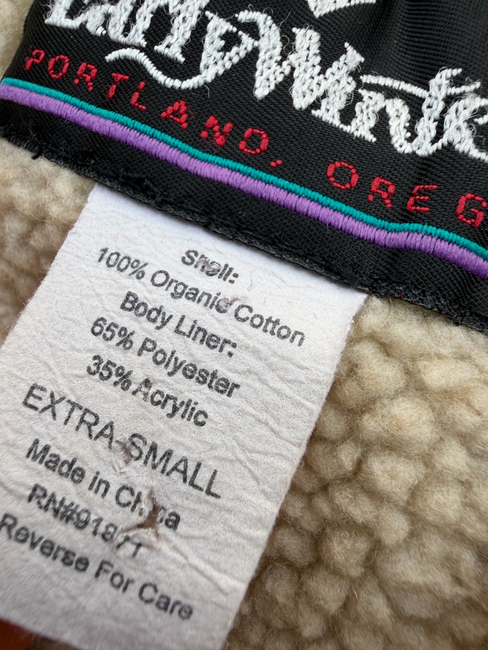 Y2K Vintage Early Winters Sherpa Lined Organic Cotton Canvas Vest size XS - Picture 13 of 15